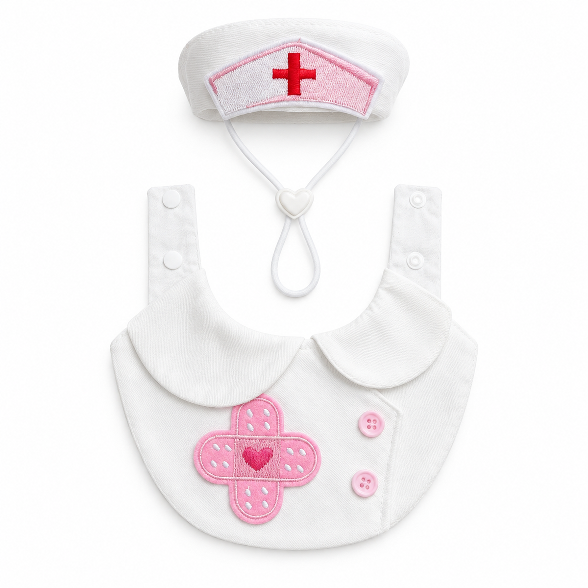 Nurse Costume Bib & Set Options - White Set