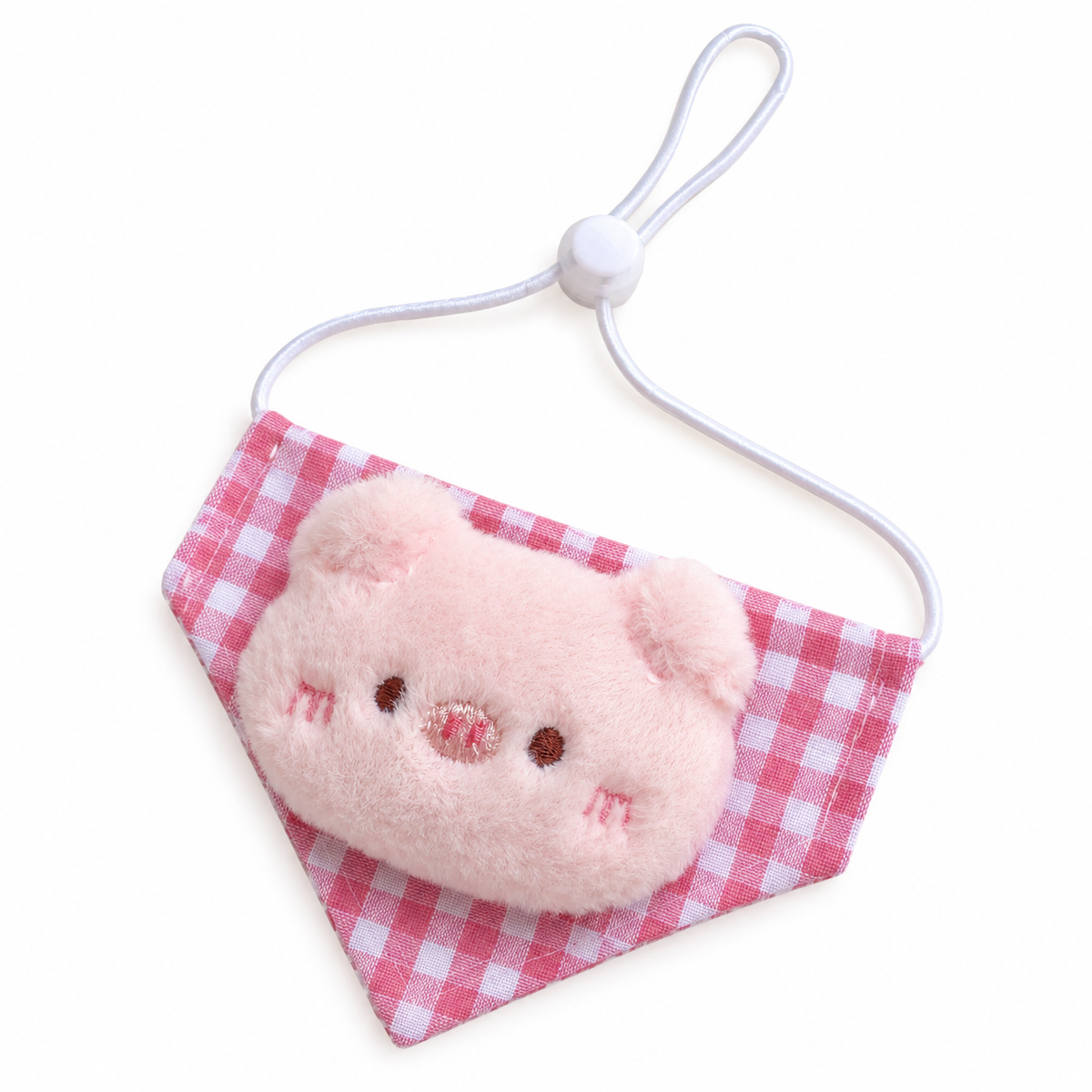 Pink Piggy Gingham Bandana - Pink Piggy