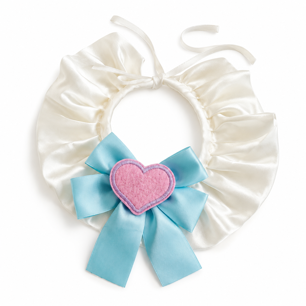 Big Bow Heart Patch Bib - Aqua Bow