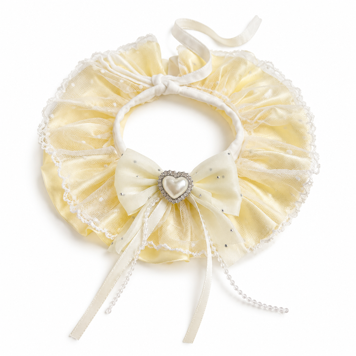 Pastel Fairy Satin Ruffle Bib - Yellow Fairy