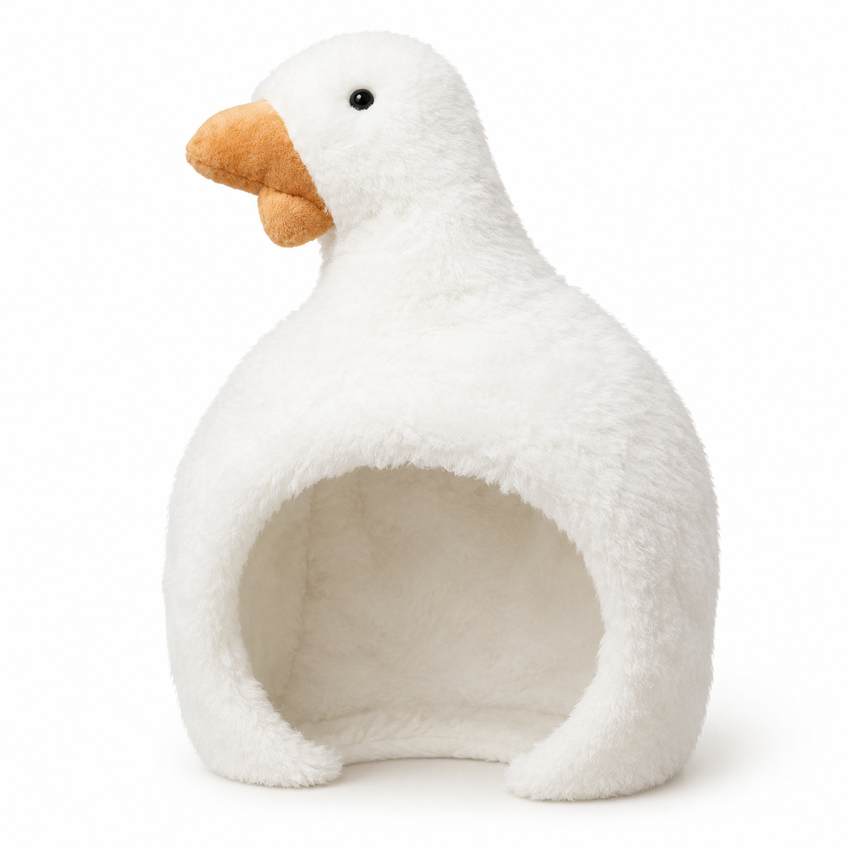 Plush Animal Hood - White Goose