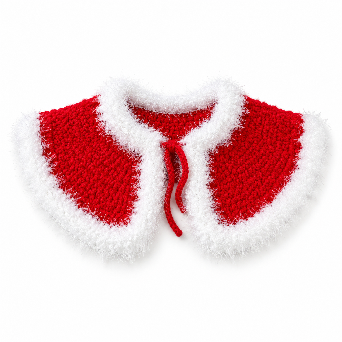 Fluffy Trim Christmas Cape - Red Fluffy Cape