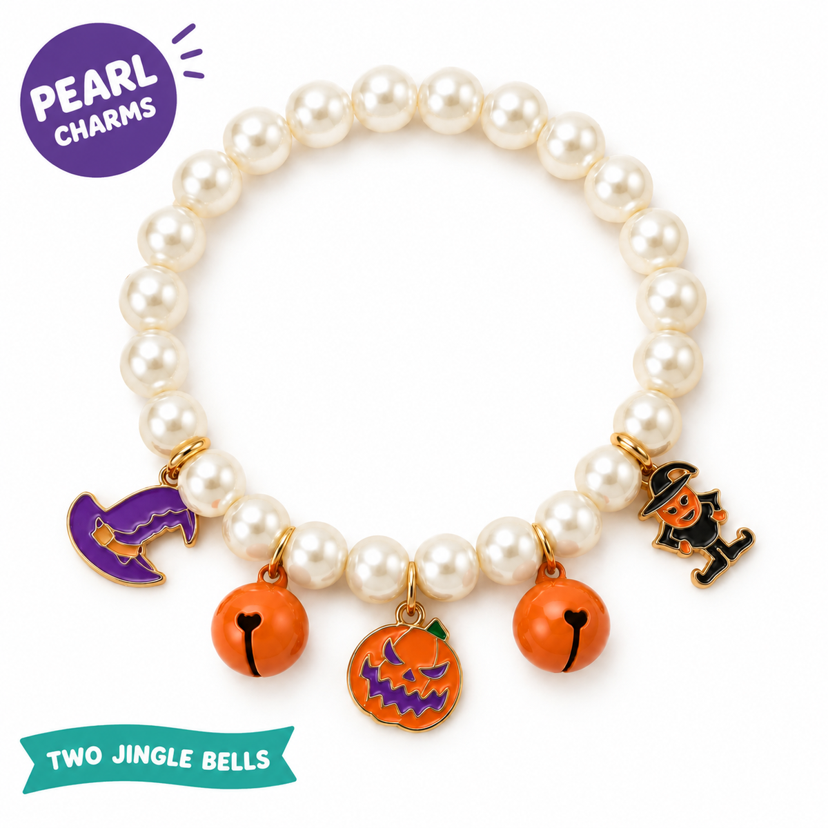 LitterBond Halloween Pearl Charm Necklace - main features