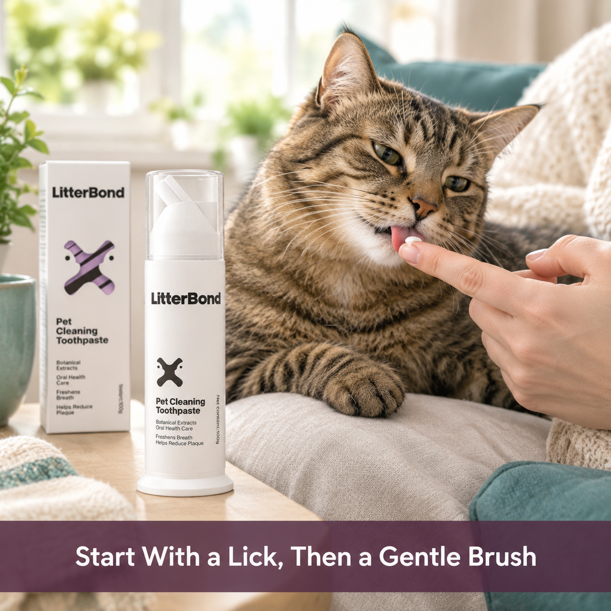 LitterBond Enzymatic Toothpaste 100 g - easy to use