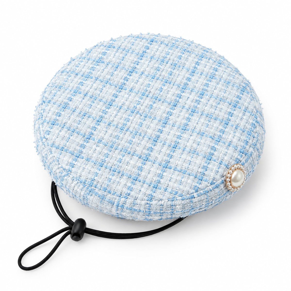 Tweed Fringe Hat & Bib Options - Blue Pearl Beret Hat