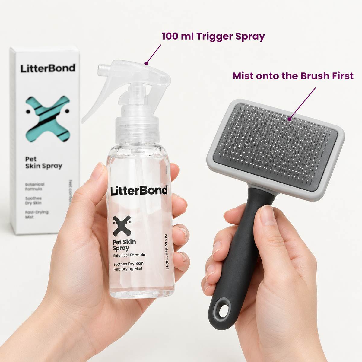 LitterBond Skin Care Spray 100 ml - size and materials