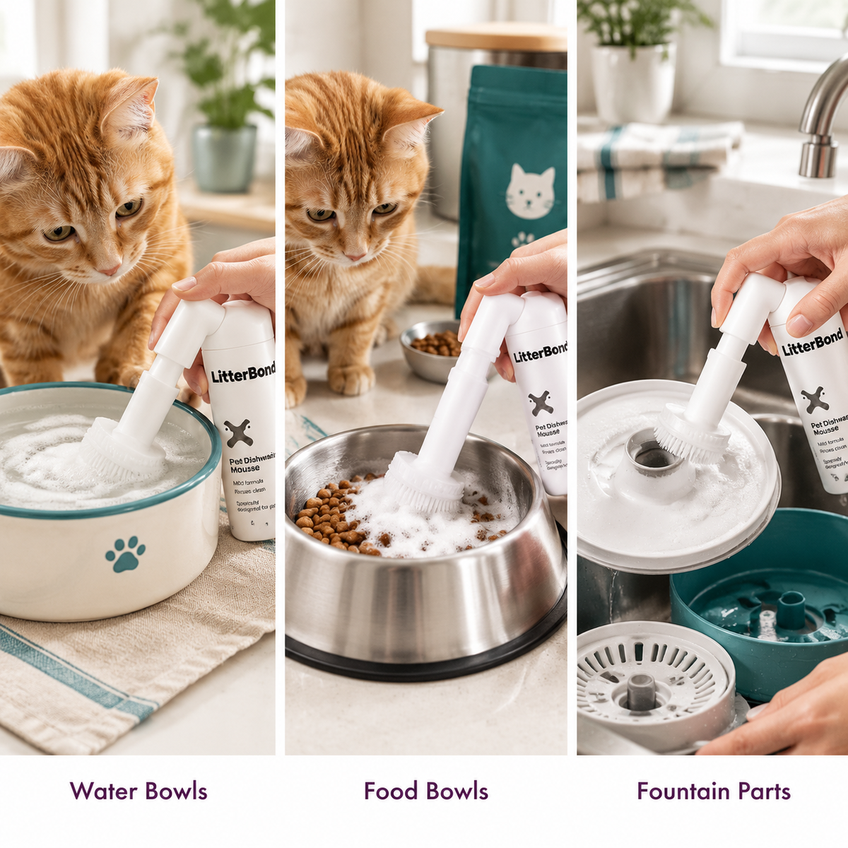 LitterBond Bowl Cleaner Mousse 120 ml - three ways to use it