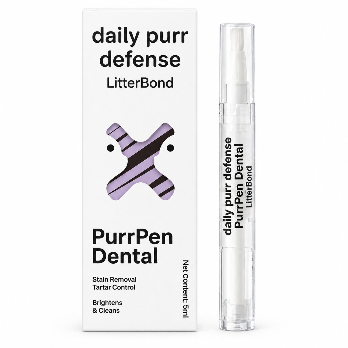 LitterBond PurrPen Dental Pen 5 ml on white background