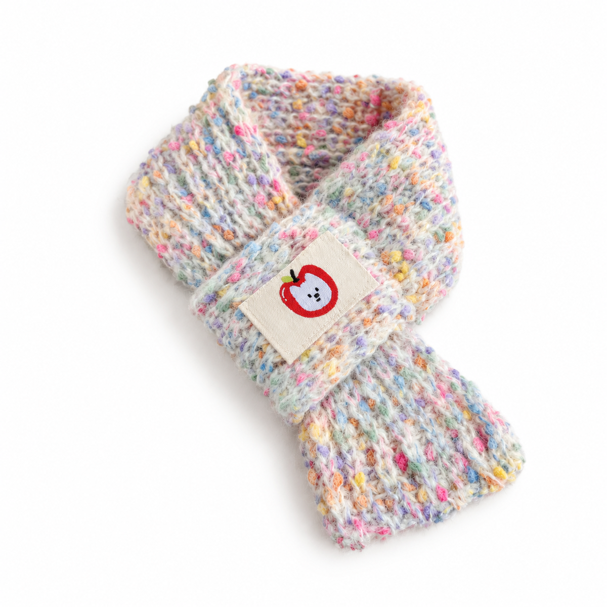 Rainbow Fleck Knit Scarf - Pastel Rainbow