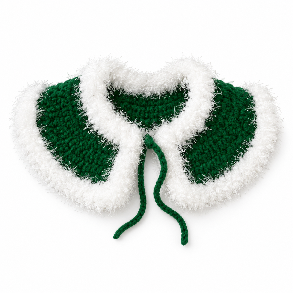 Fluffy Trim Christmas Cape - Green Fluffy Cape