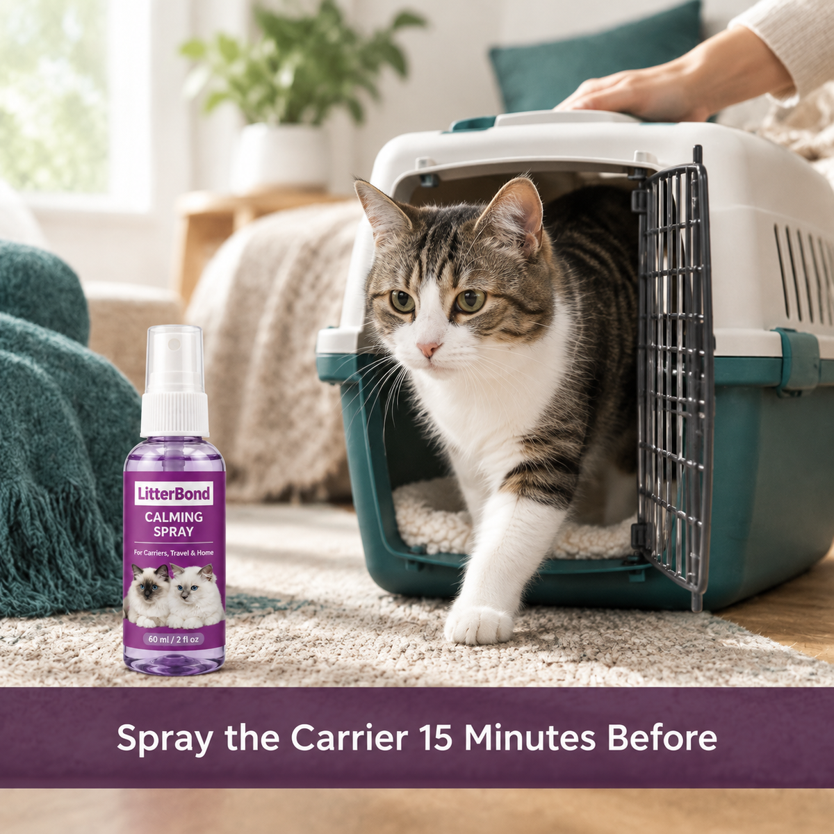 LitterBond Calming Spray 60 ml - easy to use