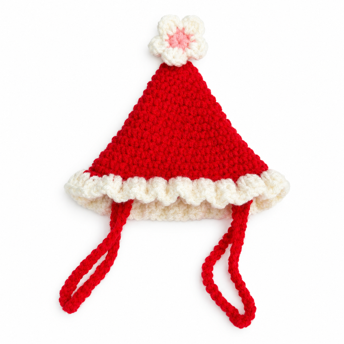 Flower Party Hat & Collar Options - Red & White Flower Hat