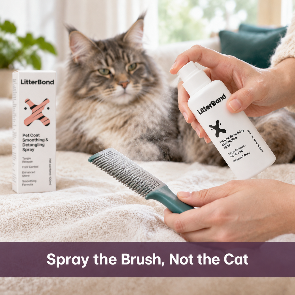 LitterBond Detangler Spray 100 ml - easy to use