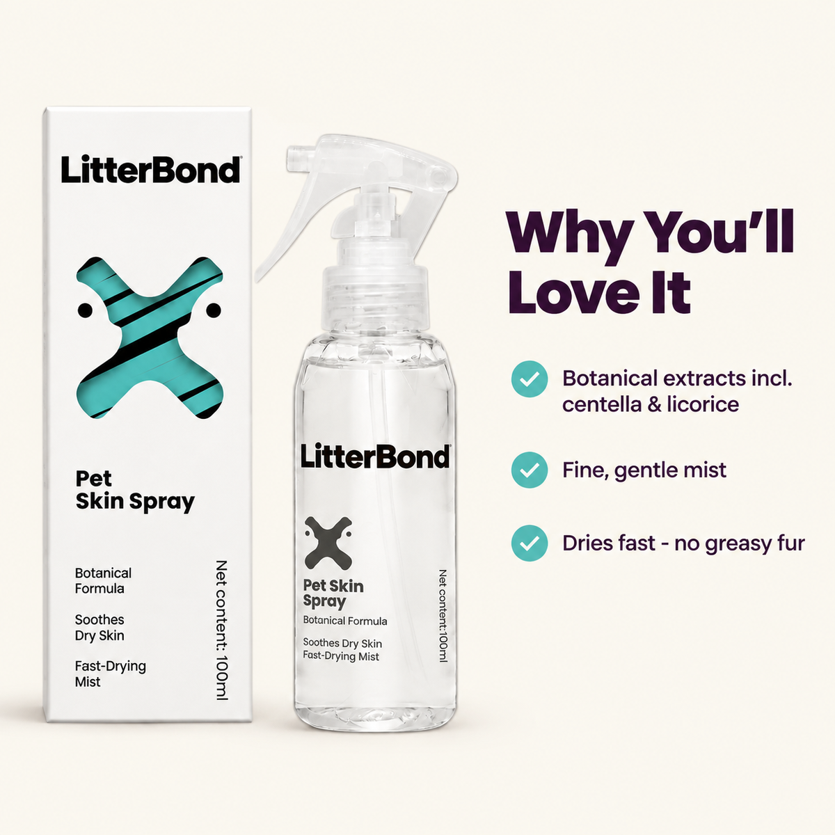 LitterBond Skin Care Spray 100 ml - key features