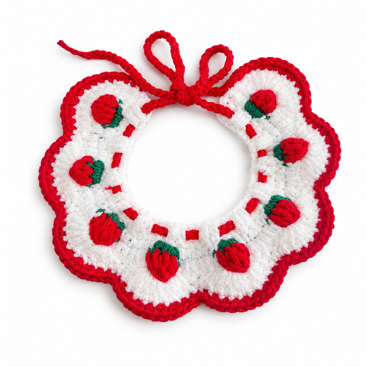 Crochet Puff Bud Bib - Red Bud