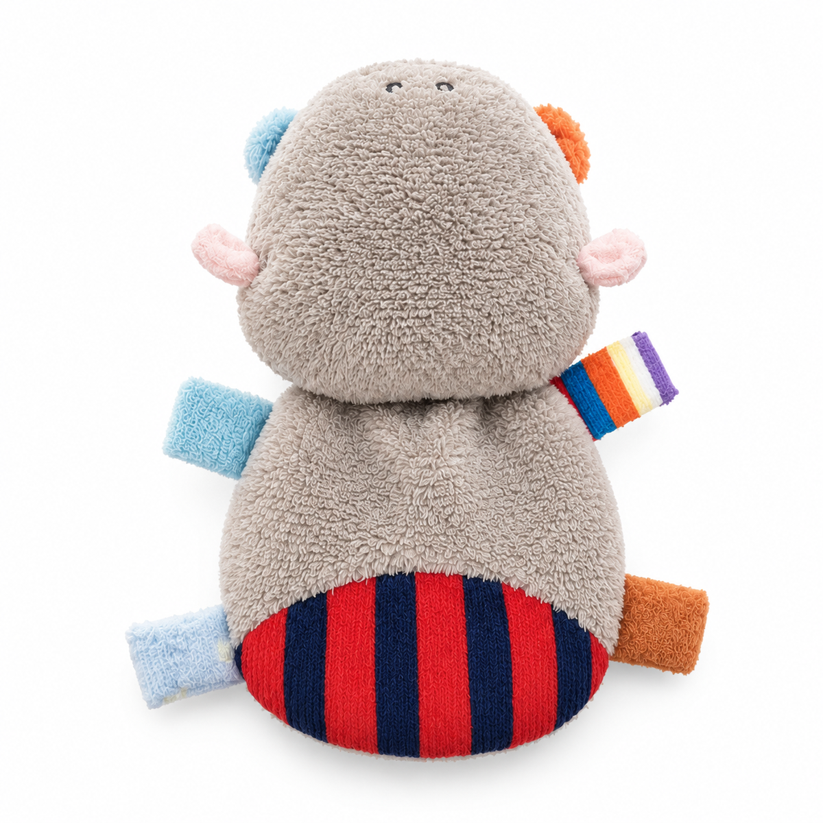 Fleece Tab Hippo Plushies - Taupe Hippo