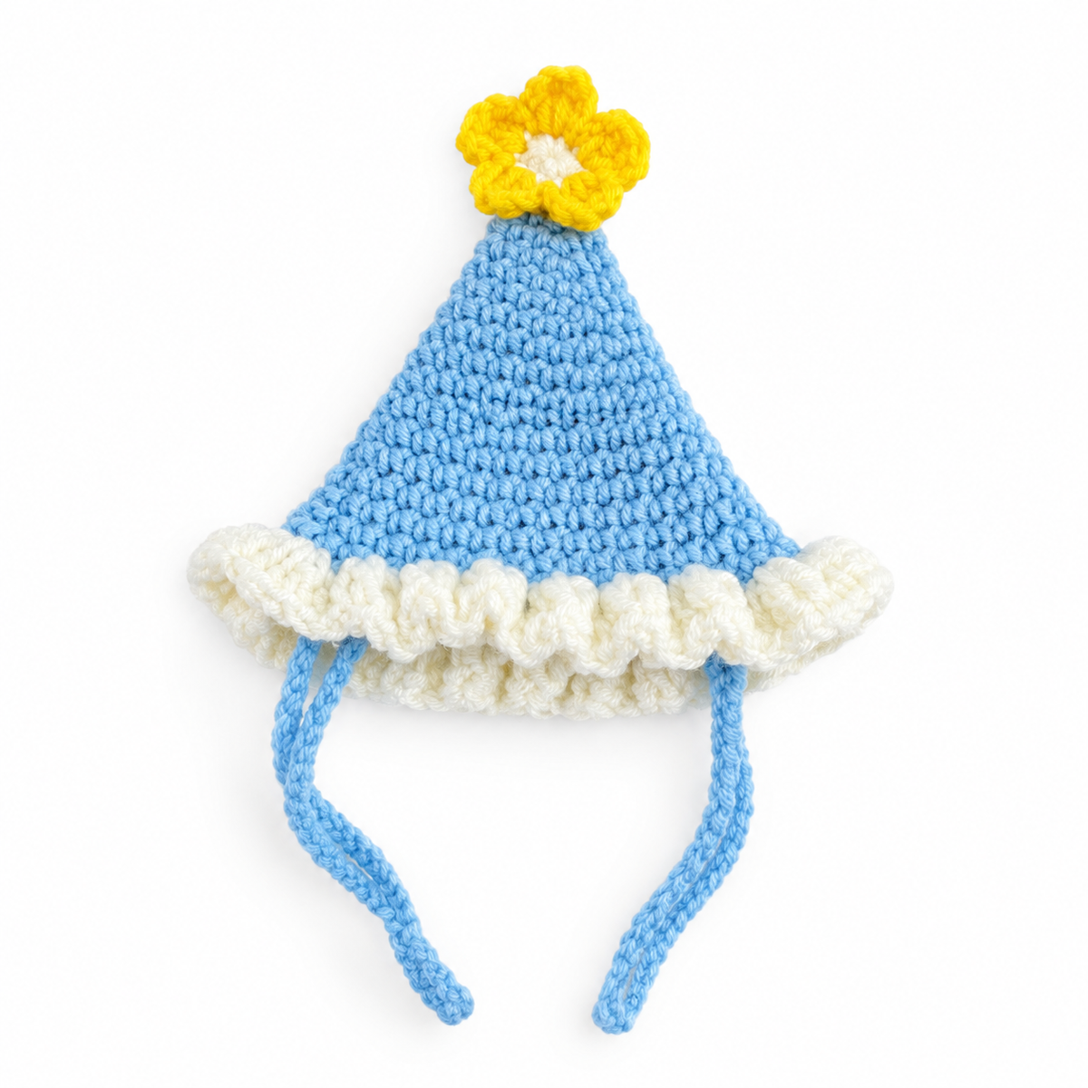 Flower Party Hat & Collar Options - Blue & Yellow Flower Hat
