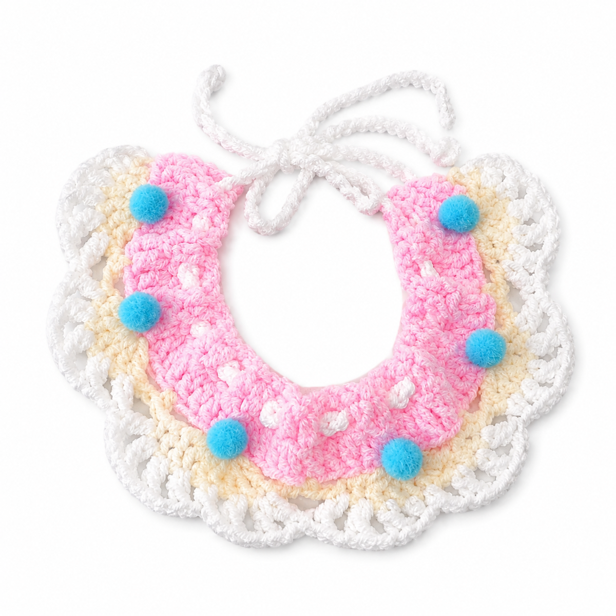 Crochet Party Hat & Collar Options - Pink Confetti Collar