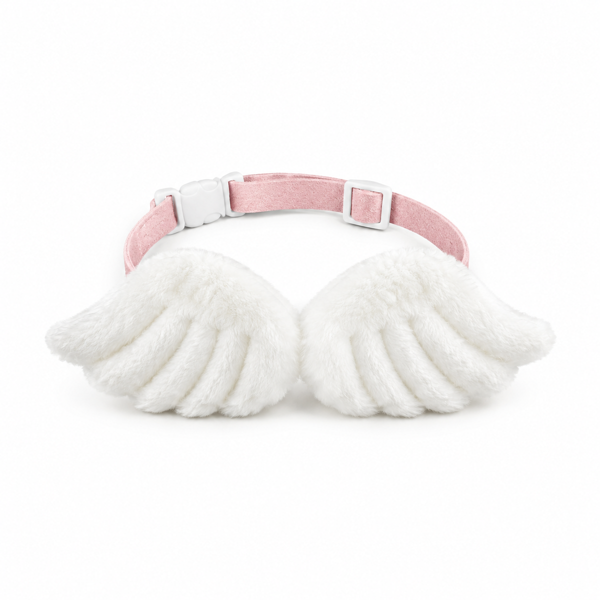LitterBond Plush Angel Wings Collar on white background