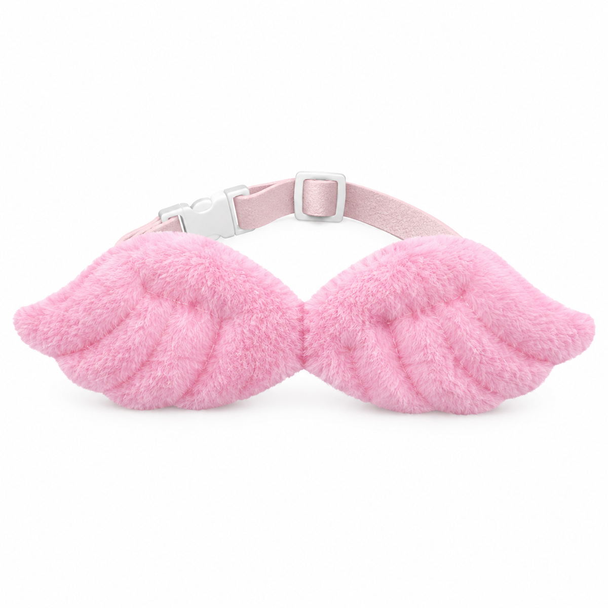 LitterBond Plush Angel Wings Collar - Pink on white background