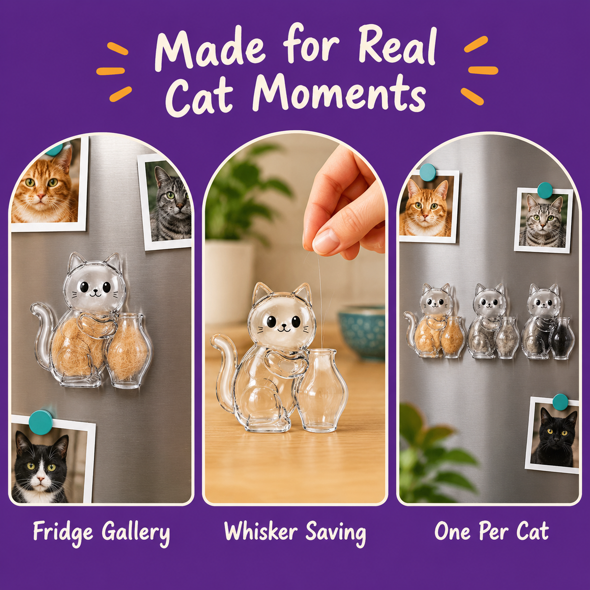 LitterBond Fur & Whisker Keepsake Magnet - real cat moments
