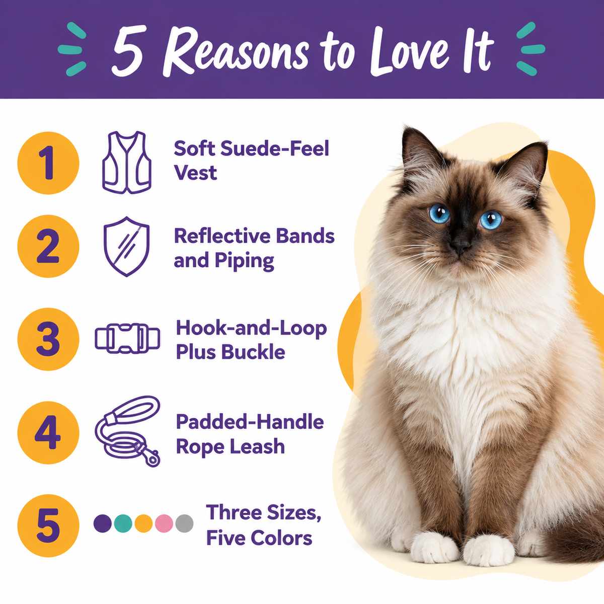 LitterBond Vest Harness & Reflective Leash Set - 5 reasons to love it