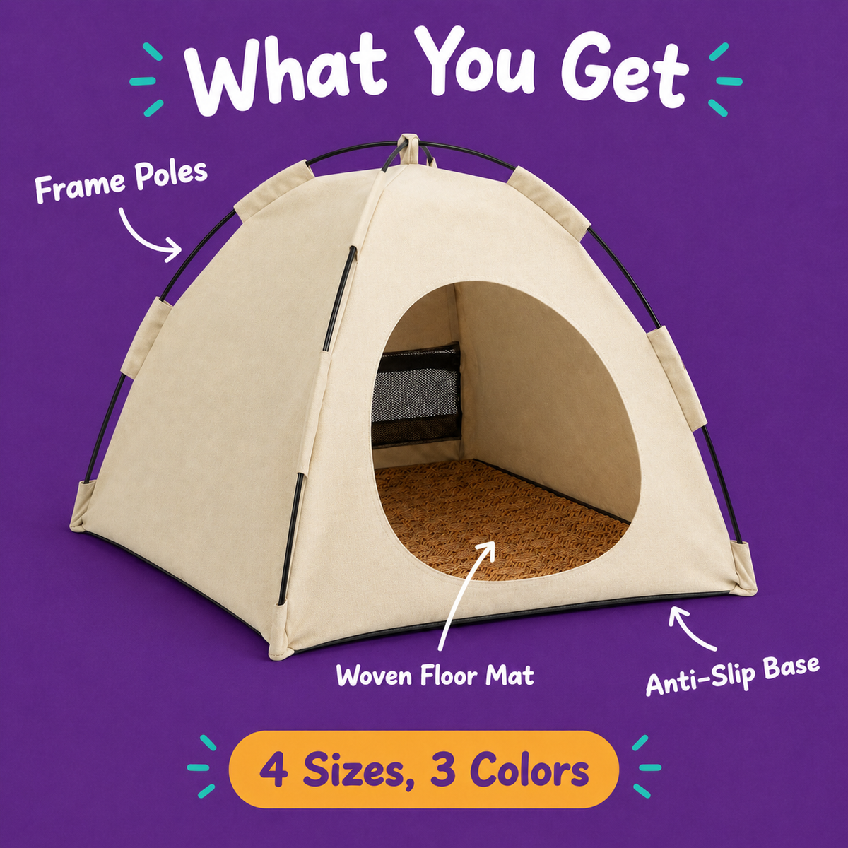 LitterBond Canvas Tent Bed - what you get