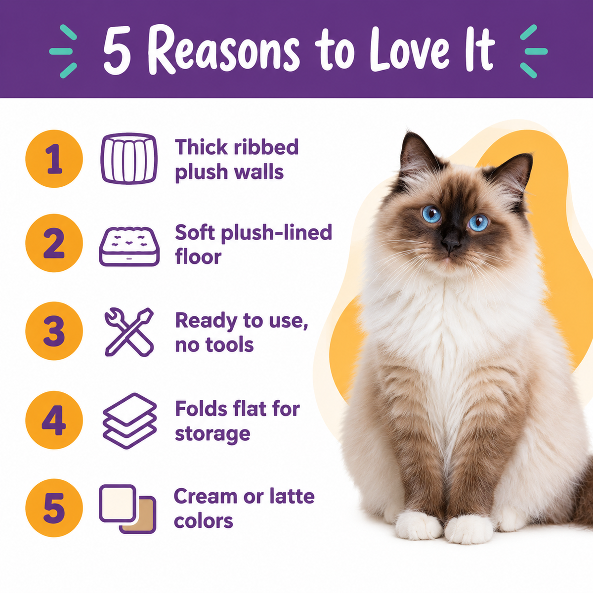 LitterBond Ribbed Plush Tent Bed - 5 reasons to love it