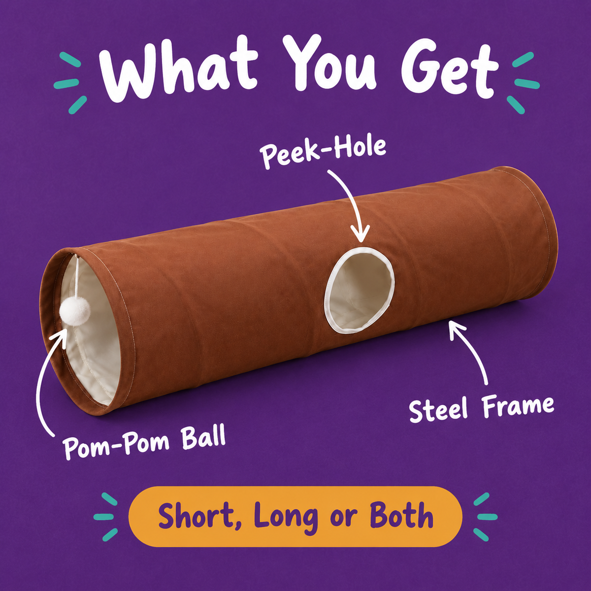 LitterBond Collapsible Play Tunnel - what you get