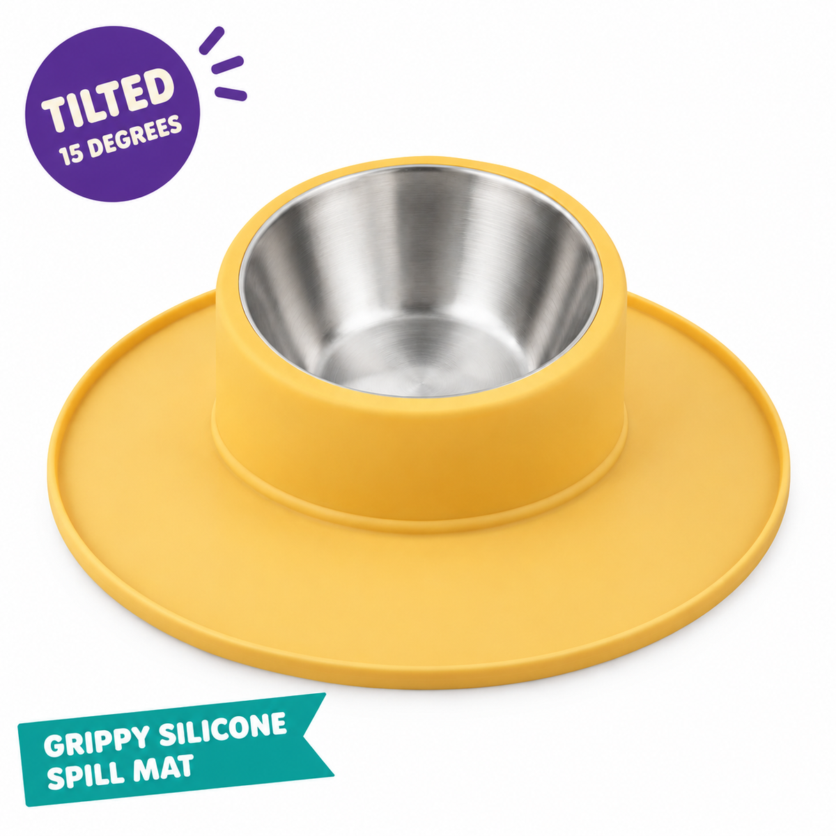 LitterBond Tilted Non-Slip Food Bowl - key features