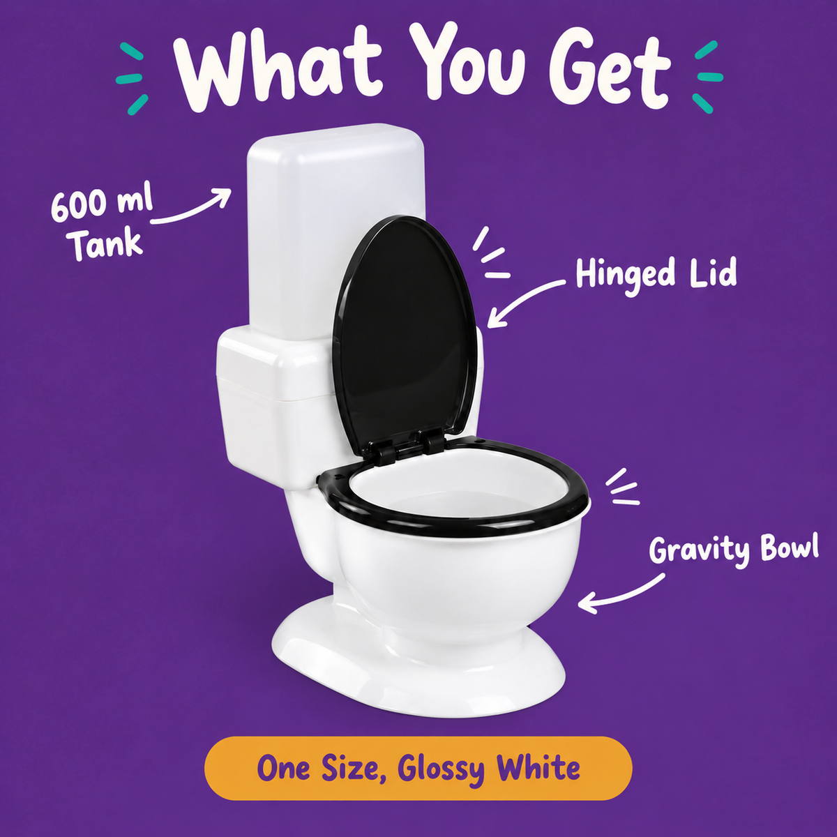 LitterBond Mini Toilet Gravity Waterer 600 ml - what you get