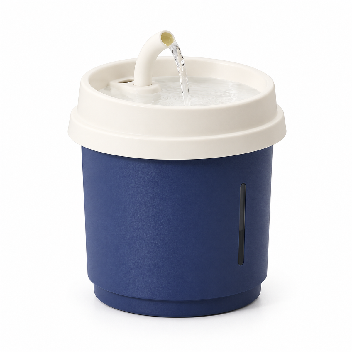 LitterBond Milk Tea Cup Water Fountain 1.8 L - Navy Blue on white background