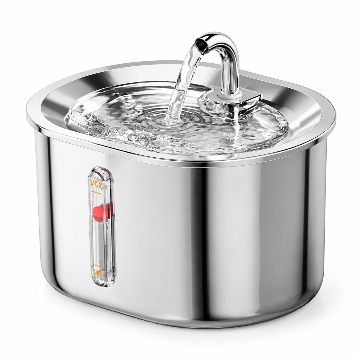 LitterBond Stainless Steel Water Fountain 2.5 L on white background