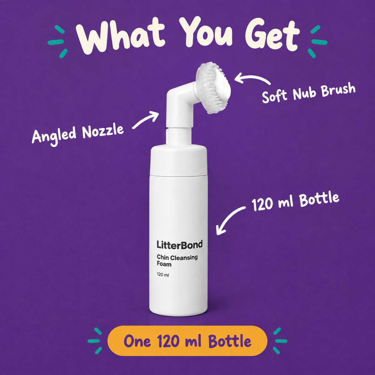 LitterBond Chin Cleansing Foam 120 ml - what you get
