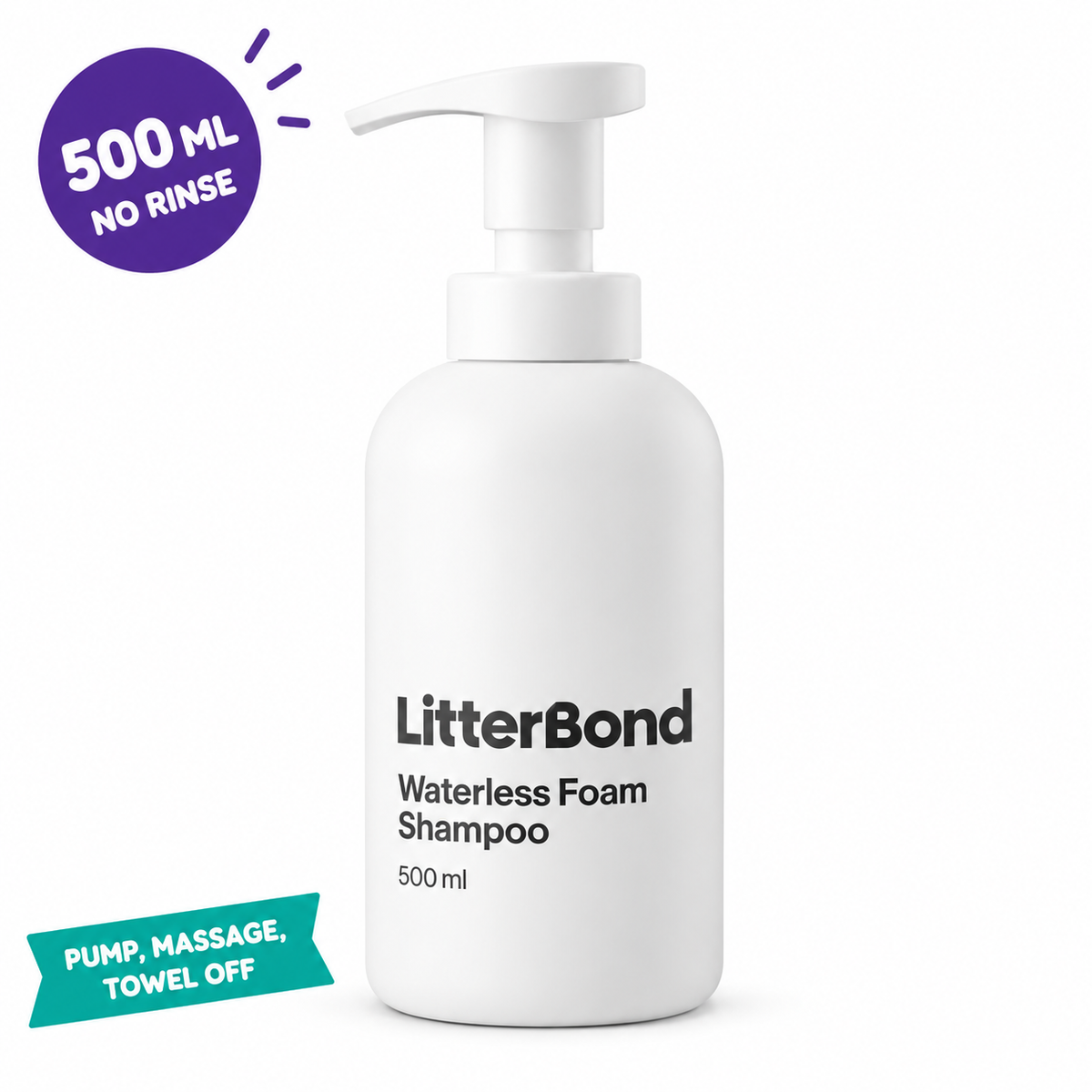 LitterBond Waterless Foam Shampoo 500 ml - key features
