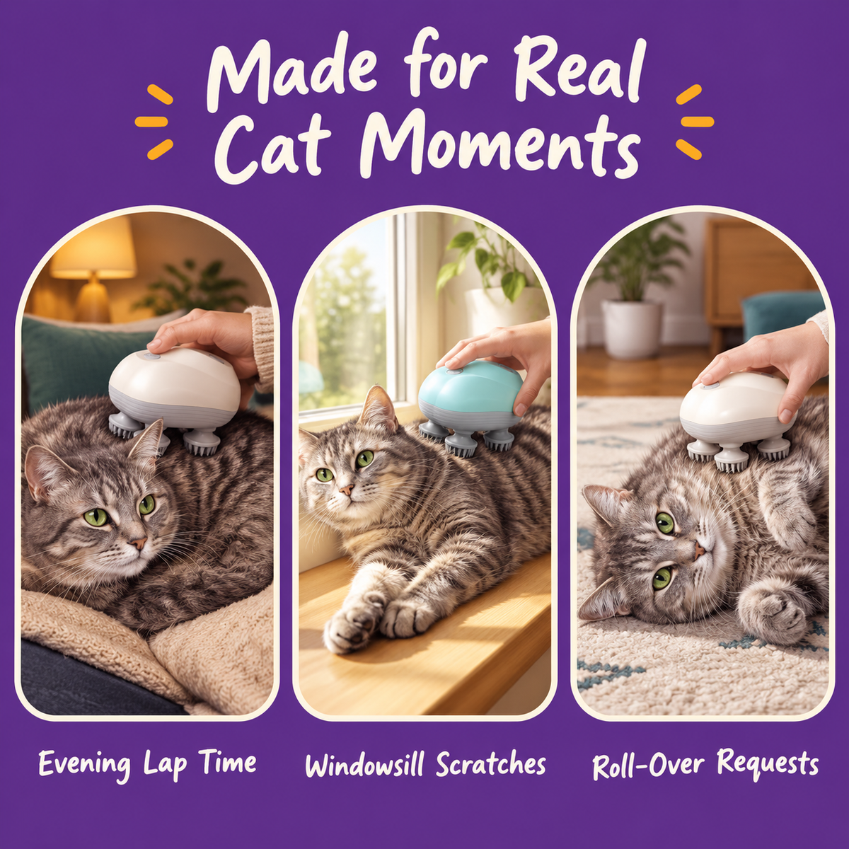 LitterBond Electric Head Massager - real cat moments