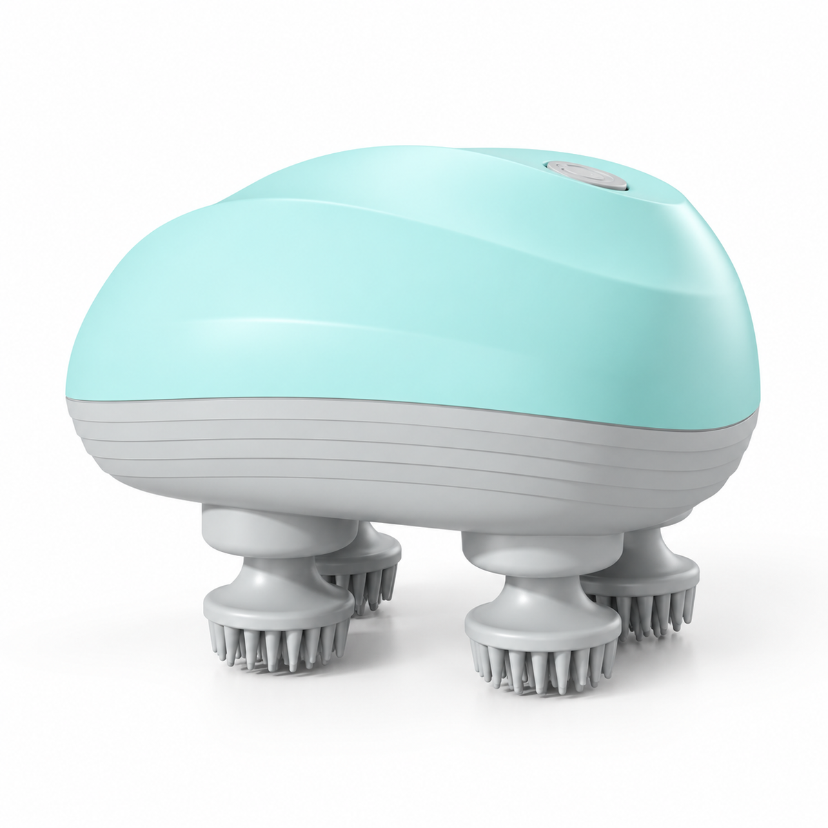 LitterBond Electric Head Massager - Aqua Blue on white background