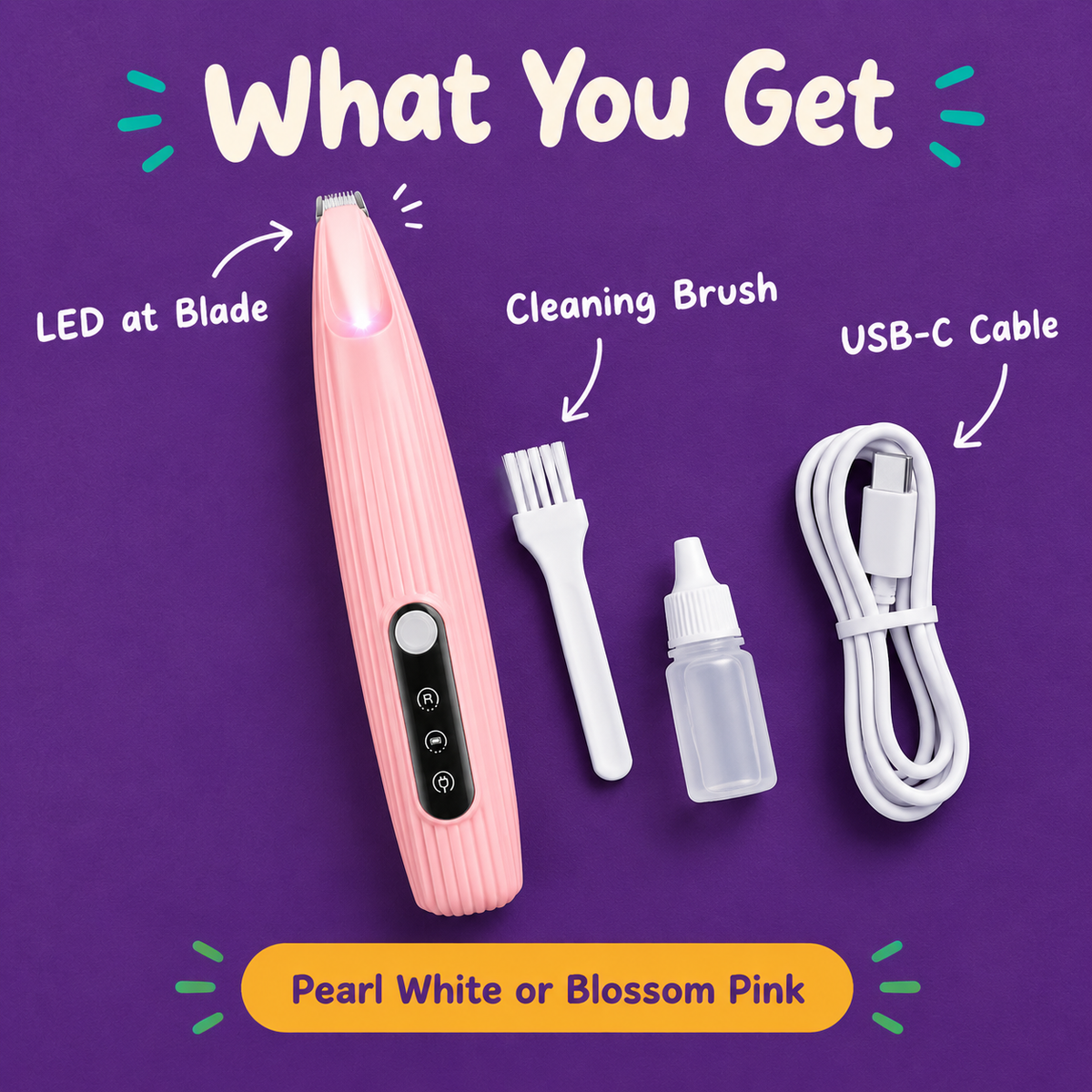 LitterBond LED Paw Trimmer - what you get