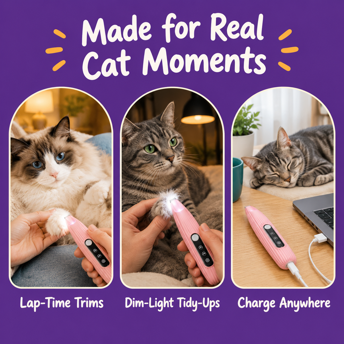 LitterBond LED Paw Trimmer - real cat moments