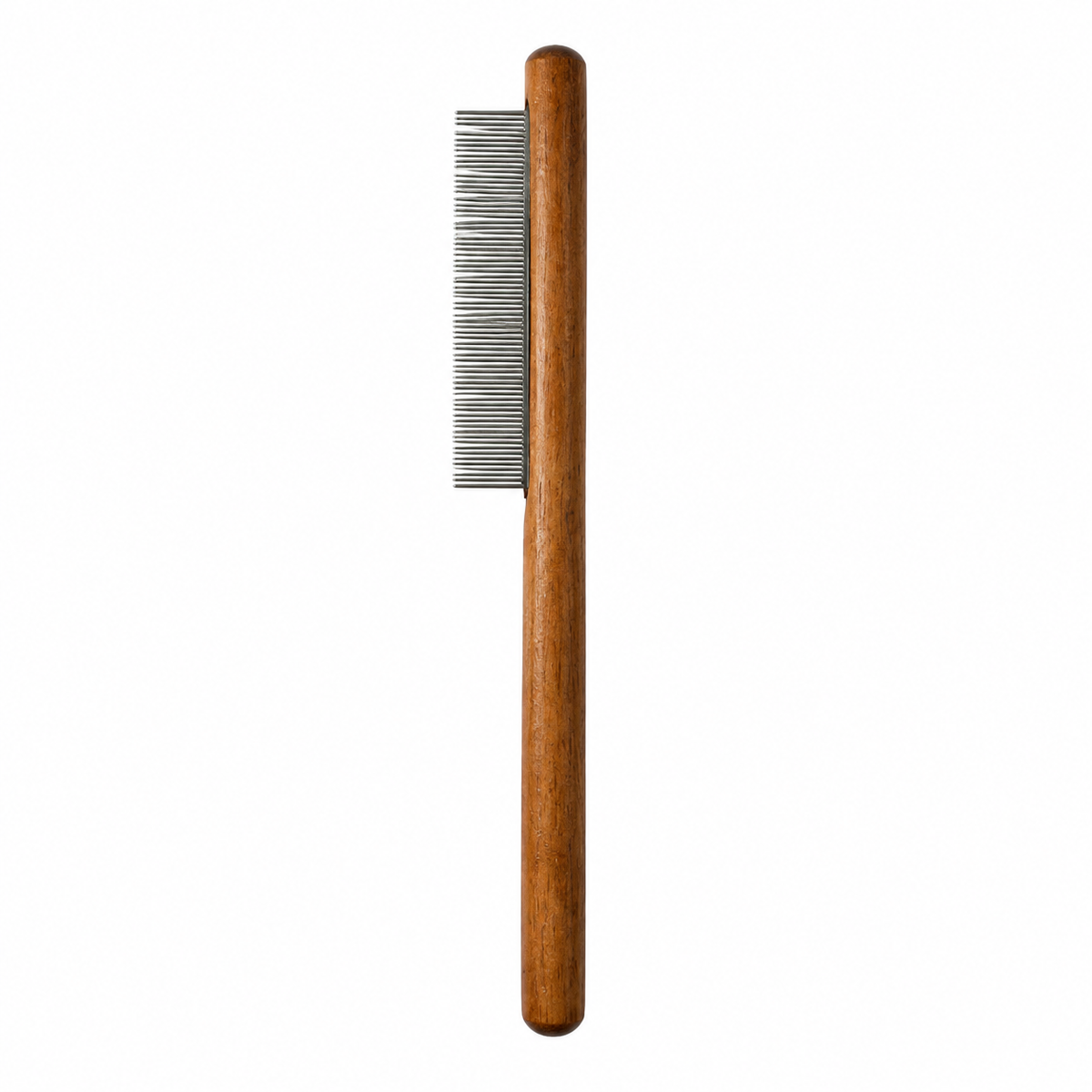 LitterBond Wooden Handle Steel Comb on white background
