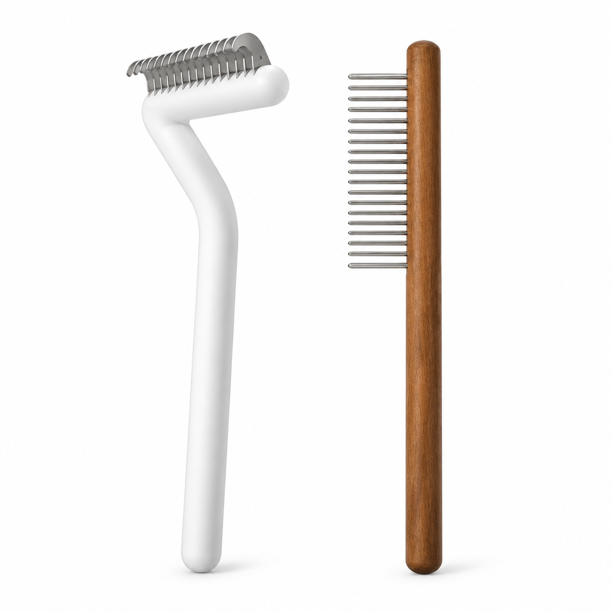 LitterBond Dematting Comb - Dematting Comb + Steel Comb on white background