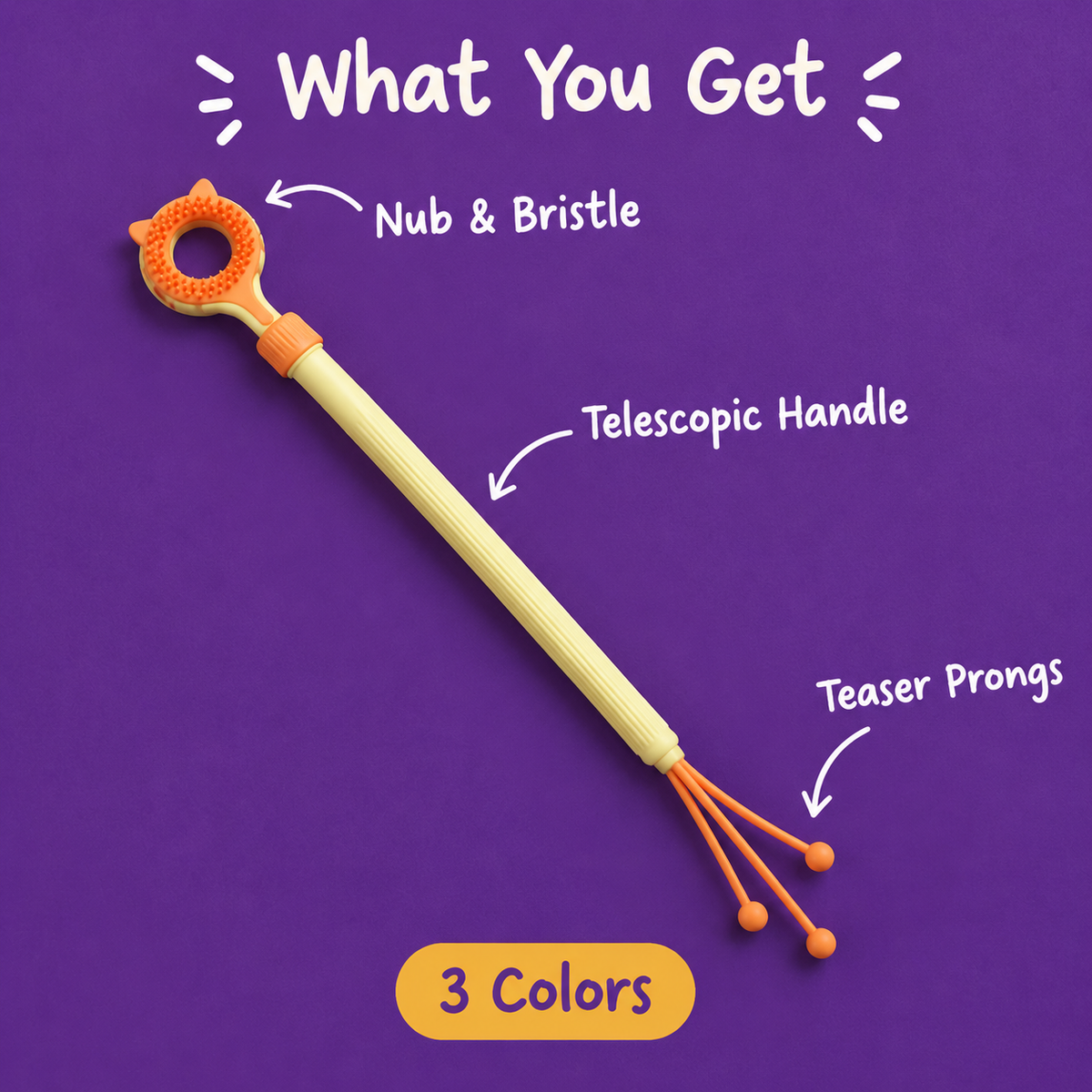 LitterBond Telescopic Scratcher & Teaser Wand - what you get