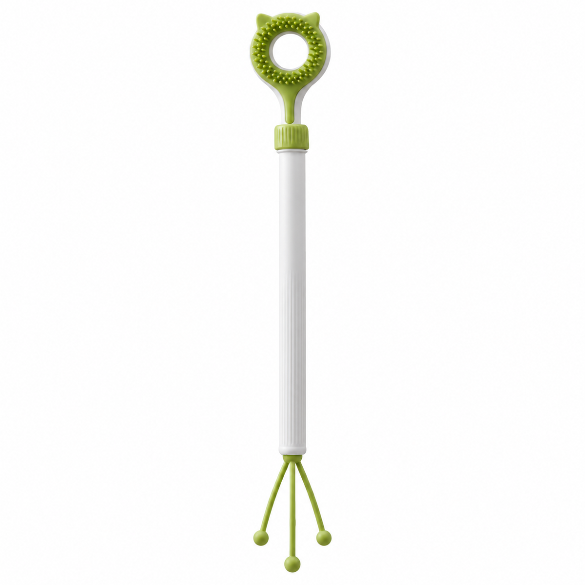 LitterBond Telescopic Scratcher & Teaser Wand - Green on white background