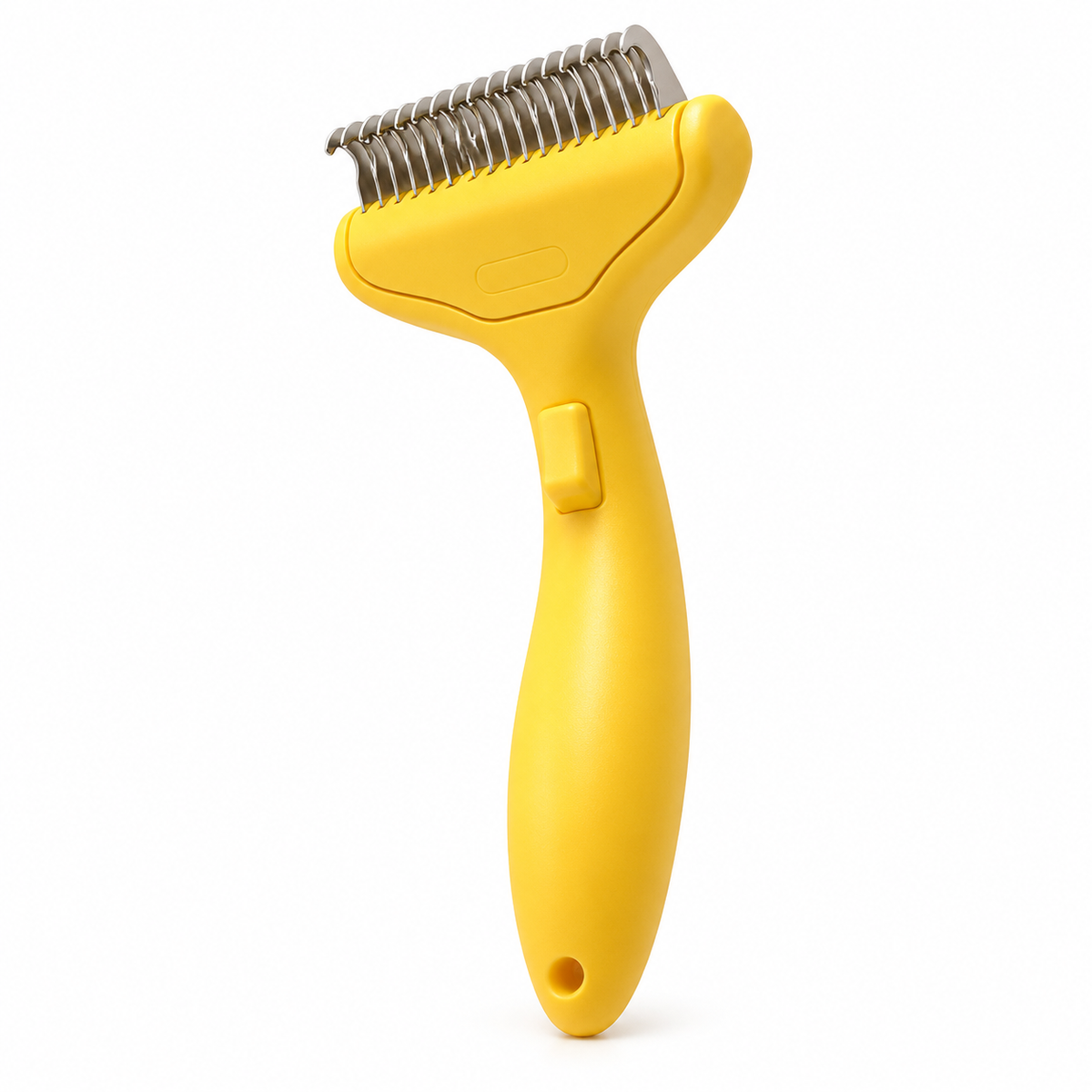 LitterBond Deshedding Comb - Yellow on white background