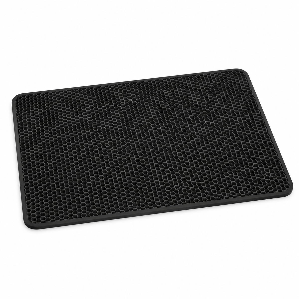 LitterBond Double-Layer Litter Mat - Black on white background