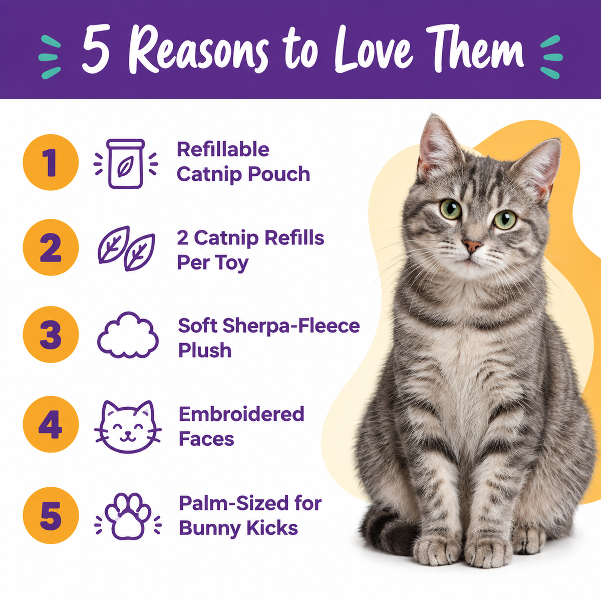 5 reasons to love LitterBond Refillable Catnip Plush Buddies