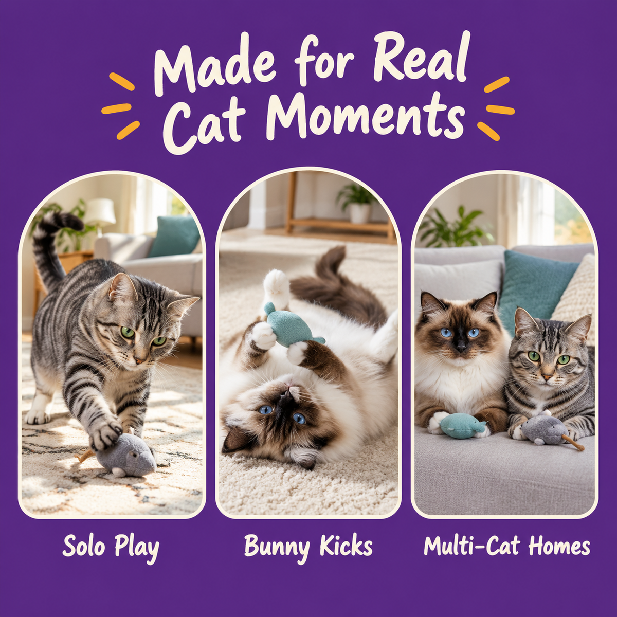 Real cat moments with LitterBond Refillable Catnip Plush Buddies