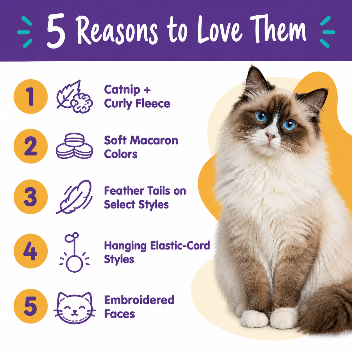 5 reasons to love LitterBond Macaron Fluffy Catnip Toys