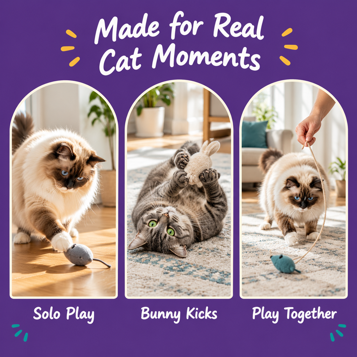 Real cat moments with LitterBond Doodle Animal Catnip Toys