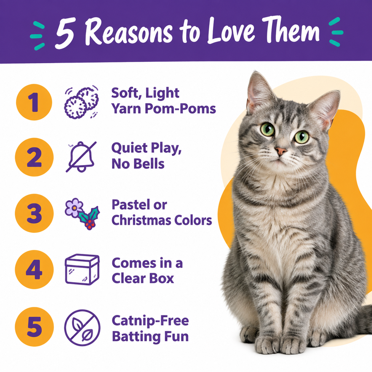 5 reasons to love LitterBond Quiet Pom-Pom Play Balls